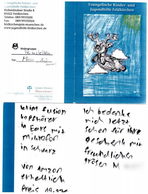 Lovely pictures, kind wishes and thank-you notes adorn the wish cards